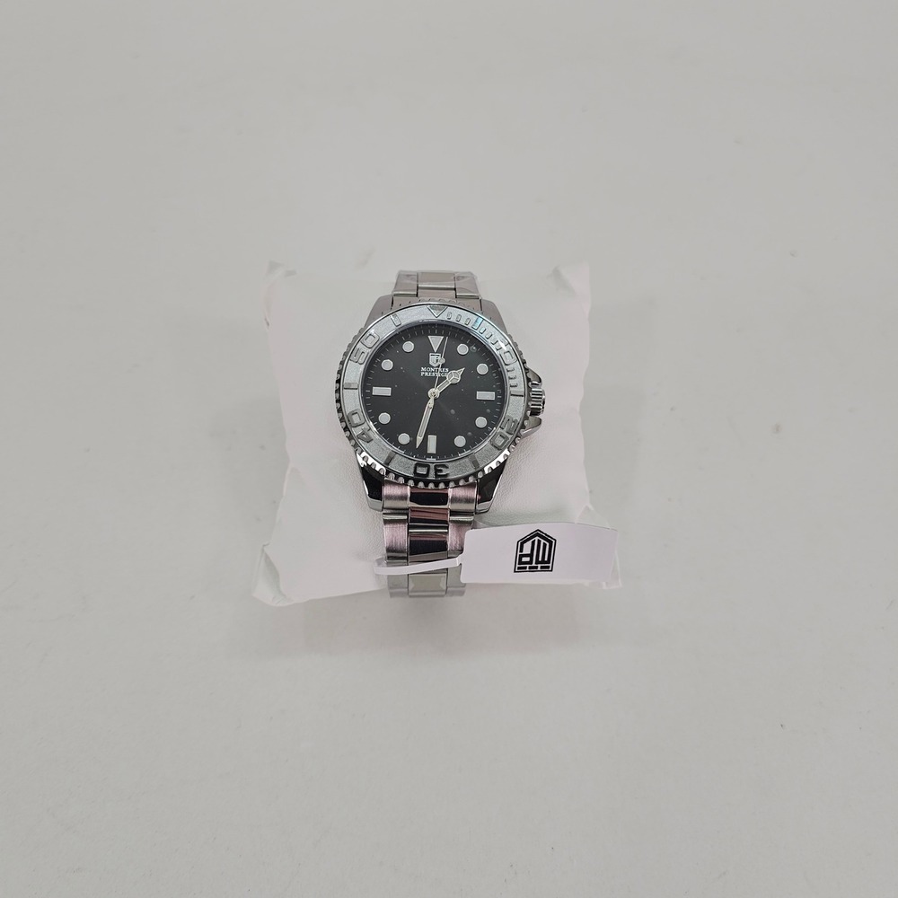 Streetwear Montres Prestige Watch Mens OS Silver Black Diver Style‎ Y2K